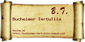 Bucheimer Tertullia névjegykártya